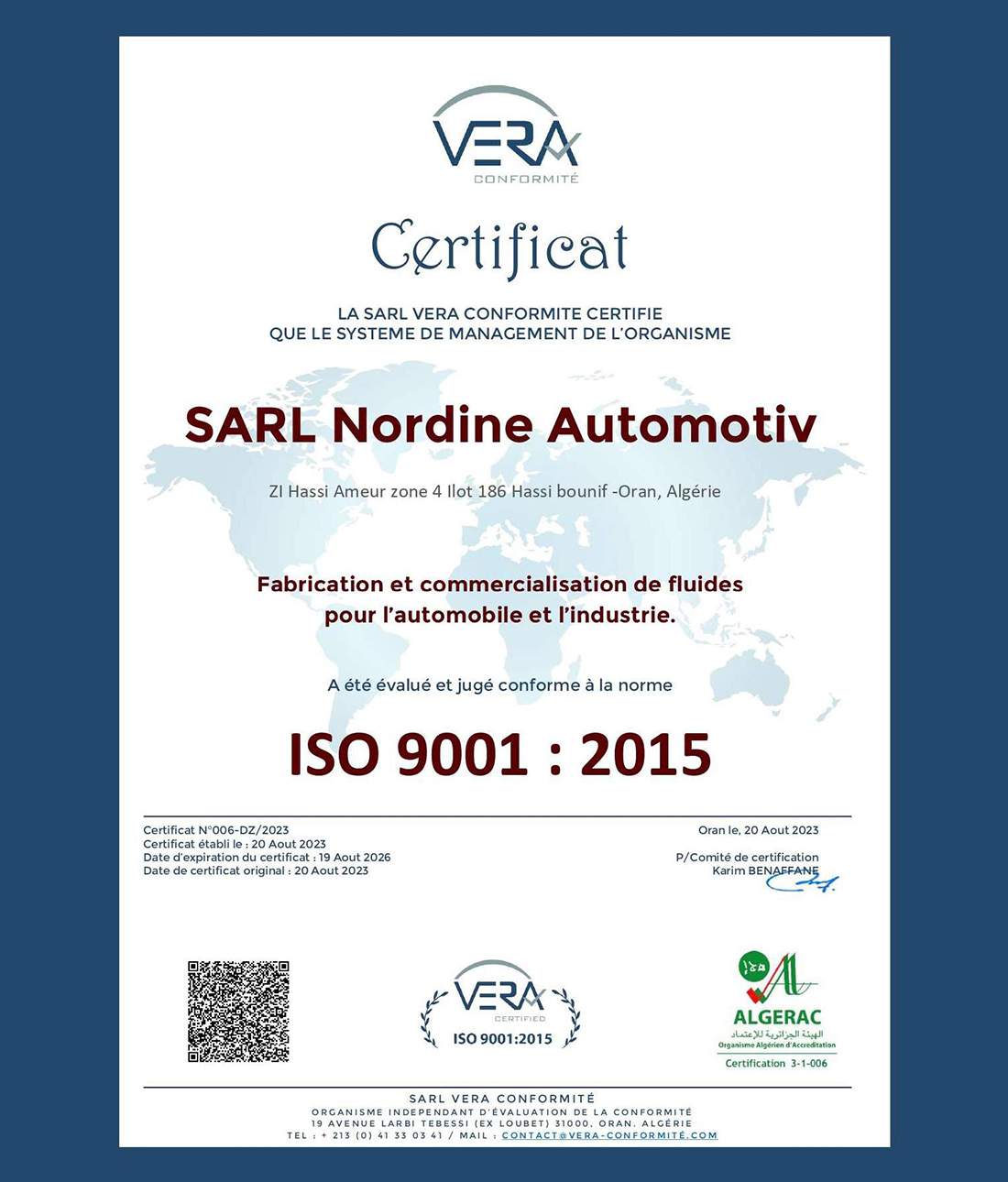 VERA---SARL_Nordine_automotiv_CERTIFICAT_ISO_9001-2015